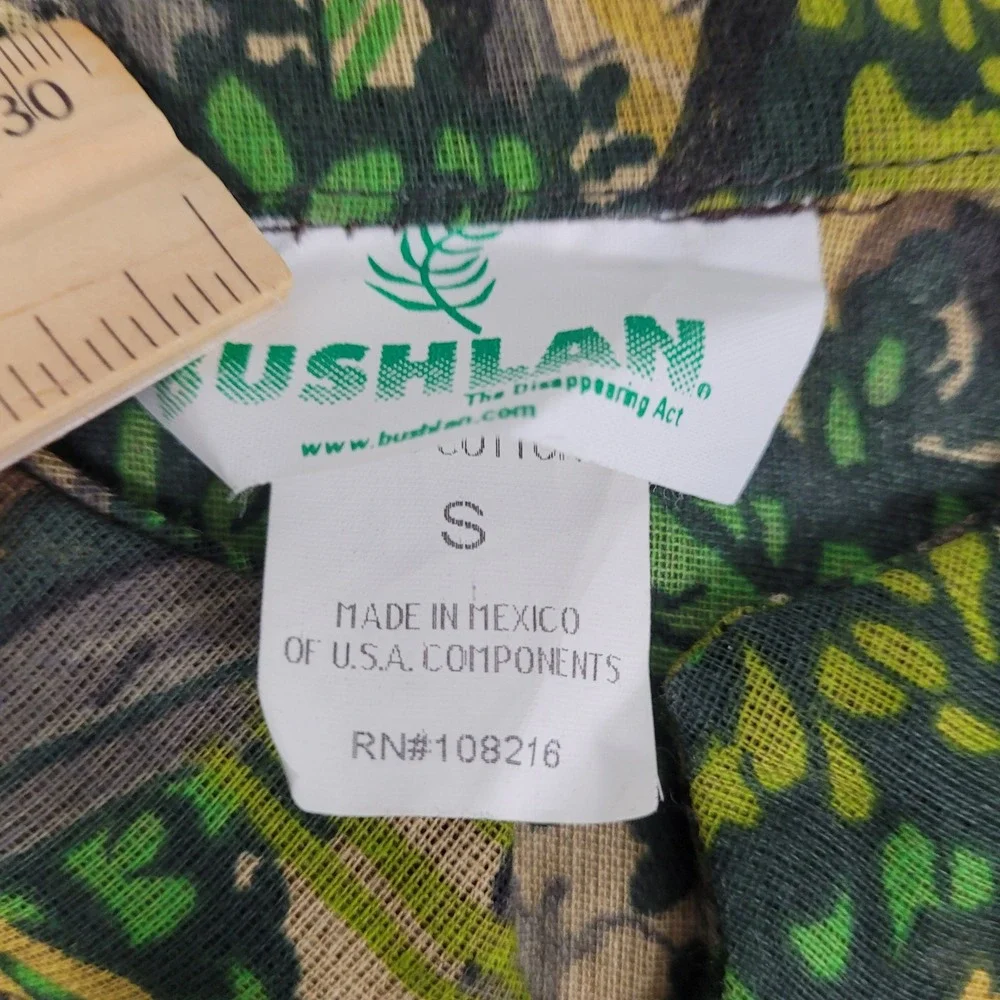 Bushlan Fullzip Lightweight Shirt Jacket Men's S Green Camouflage Long Sleeve